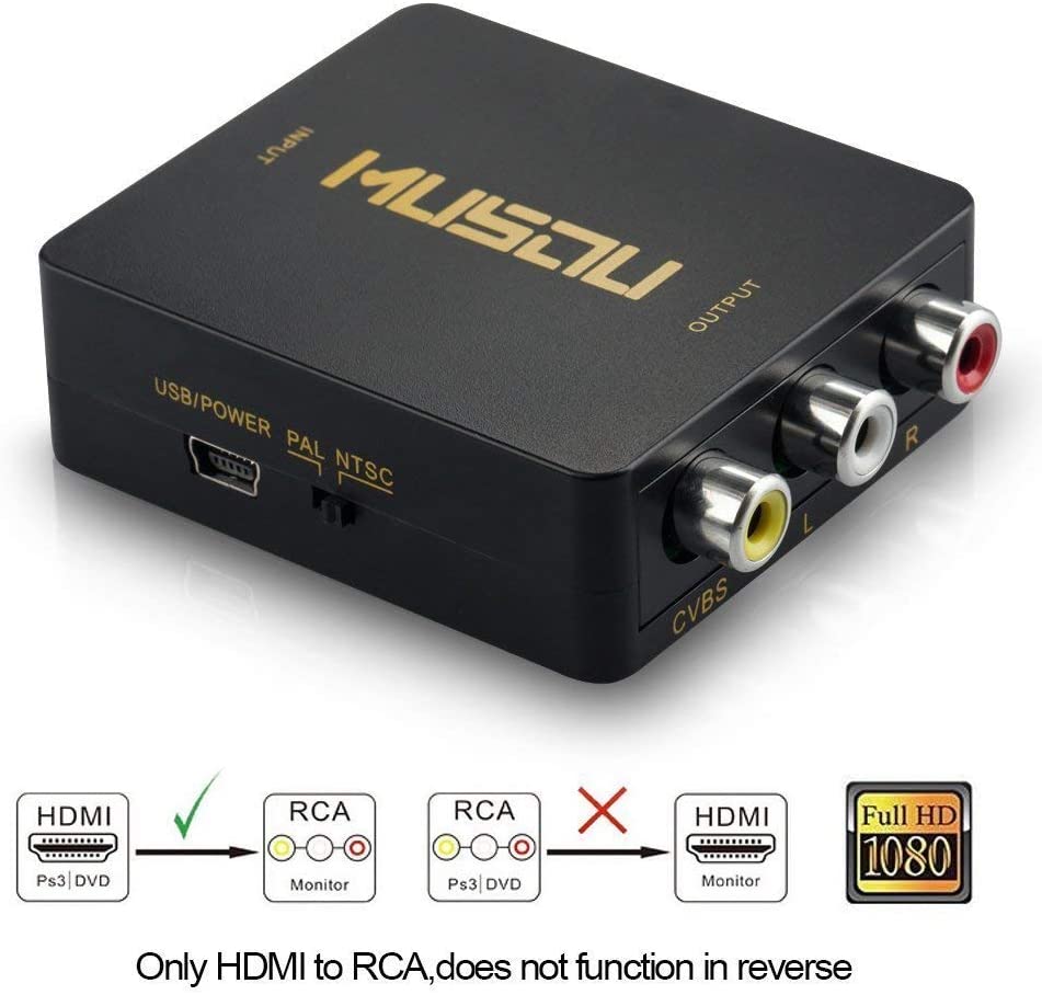 1080P HDMI vers 3RCA Convertisseur Composite CVBS Vidéo Audio Adaptateur AV